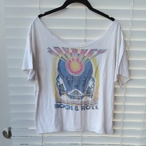 Graphic White Rock & Roll Women's Top